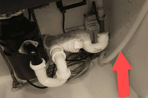 Figure 1: Picture of a Dishwasher Drain Line underneath a Sink