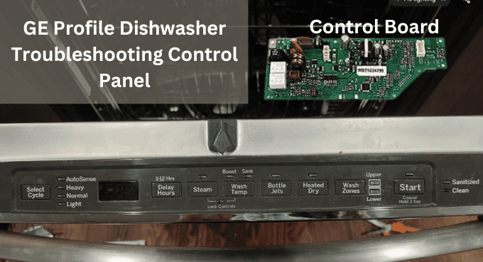 GE Profile Dishwasher Troubleshooting Control Panel